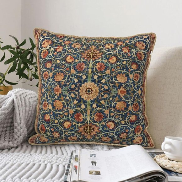 Vintage Floral Velvet Decorative Velvet Throw Pillow Cover 18x18 In… - Picture 3 of 4